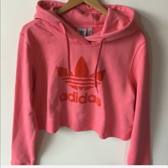 NWT ADIDAS Originals Crop Pink Hoodie - Picture 7 of 8